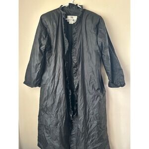 VTG Count Romi Women's Ruffle Trench Coat Size‎ 12  Whimsigoth Feminine Retro
